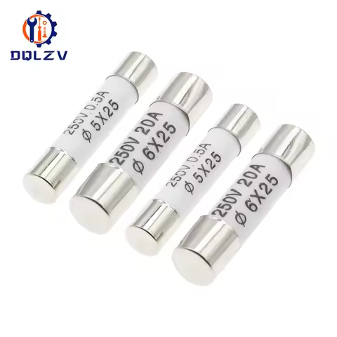 Ceramic Fuse 6x25mm Fast blow Fuse 5*25 250V 0.5A 1A 2A 3A 4A 5A 6A 8A 10A 13A 15A 16A 20A 25A 30A C