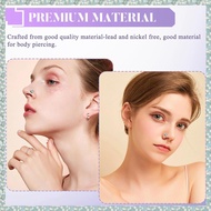 [h5bl3j6wj.ph] 60Pcs Stainless Steel  Rings Piercing Pin Body Jewelry 22G 1.5mm 2mm 2.5mm