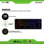 Rakk Tandus 87 Keys Multi-Color Mechanical Gaming Keyboard, Rakk Gears Hotswappable Switch. 7rz_