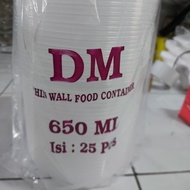 thin wall DM 650ML Round 10set(wadah+tutup) HARGA 18000 murah