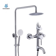 304 Stainless Steel Bathroom Shower Shower Set Faucet Simple Shower Full Set Large Shower Top Spray 