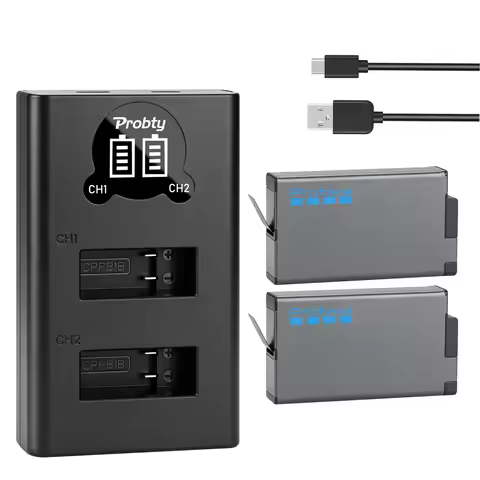 2280mAh Battery For Go Pro MAX2 Battery+LCD Dual Charger For Gopro Max 2 Action Camera Batteries Acc