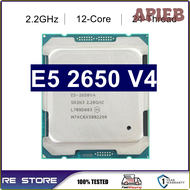APIEB ใช้ Xeon E5 2650 V4 E5-2650V4ประมวลผล SR2N3 2.2GHz สิบสองนิวเคลียส30M LGA 2011-3 CPU MNAER