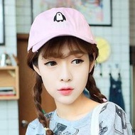 韓國新款 可愛企鵝圖案刺繡純棉質感棒球帽老帽鴨舌帽彎帽高爾夫球帽子 K641