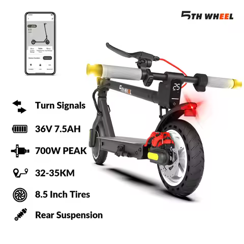 5TH WHEEL Electric Scooter for Adults, 350W Motor, 19.9 Miles Range, 18MPH, Rear Dual Suspension, 8.