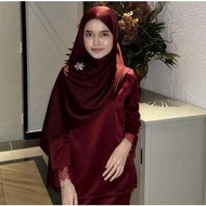PRELOVED - Baju kurung satin petik XL