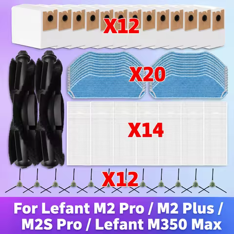 Compatible For Lefant M2 Pro / M2S Pro / M2 Plus Vacuum Parts Main Roller Side Brush HEPA Filter Mop