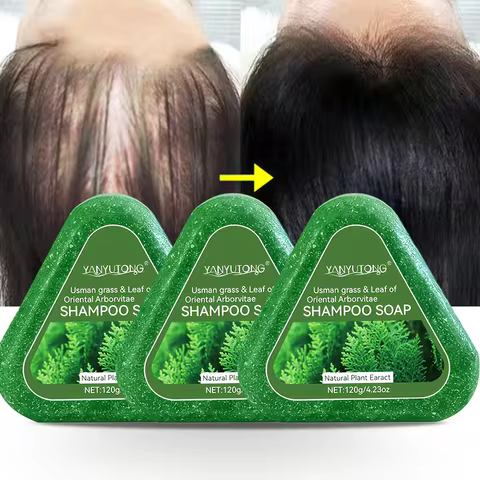 Usman Grass & Platycladus Shampoo Bar For Hair Growth Natural Herbal Soap For Hair Loss Controls Oil
