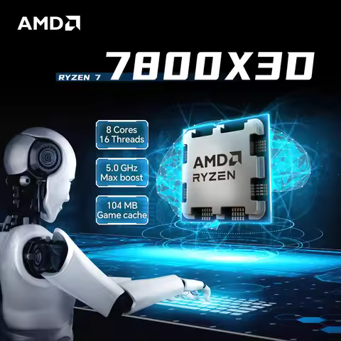 AMD Ryzen 7 7800X3D 8-Core 16-Thread DDR5 4.2GHz R7 7800X3D Socket AM5 L3=96M Processor 5NM 120W No 