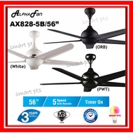 Alpha AX828 - 5B / AF828 - 5B 56” 5 Speed Remote Control Ceiling Fan-PWT / ORB color