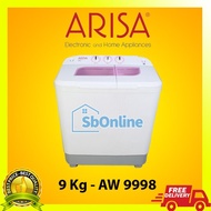 Arisa Mesin Cuci 2 Tabung 9 Kg - Aw 9998