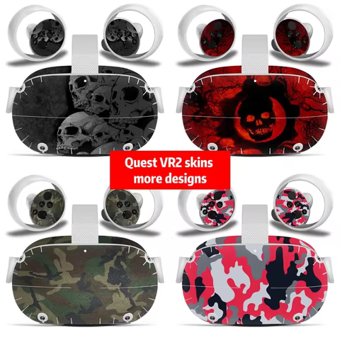 Skull and design for Oculus Quest 2 VR Sticker Headset skin Decals Protective PVC Skin for Oculus Qu