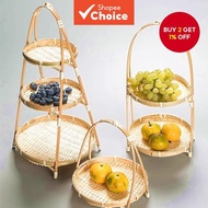 Bamboo Dim Sum Rack Fruit Basket Hand-Woven Multi-Layer Storage Basket