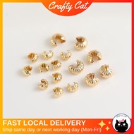 CRAFTYCAT 14K Crimp Bead Knot Cover Corrugated, Pumpkin Half Round Knot Covers DIY