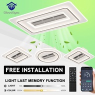 【Free Installation】GlovoSync Bladeless Ceiling Fan LED 3 Color LED Light Ceiling Light DC Ceiling Fan Air Purifier
