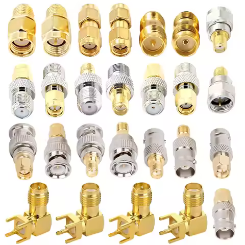 5Pcs RP SMA to PL259 SO239 SMA BNC TNC to RF SMA Copper Brass Straight Connector RF Coaxial Converte