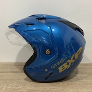 Helm 1 Kaca Biru Glossy Polos Solid Helem SNI Helmet Dewasa Motif - bukan KYT INK GM NHK ZEUS MDS JPX