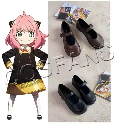 2025 Anya Forger Anime Cosplay Shoes, éventuelles Lolita Shoes, Platform School Uniform Student Shoe