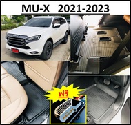 ผ้ายางปูพื้นรถยนต์ ถาดยางปูพื้น พรมปูพื้นรถ ISUZU MU-X 2021 2022 2023 ( 6 ชิ้น หน้า 2 กลาง 3 แถว3 1 ชิ้นแผ่นใหญ่ ) &gt;ฟรี ตะแกรงกันหนูกัดกรองอากาศ MUX