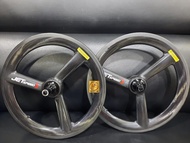 GEOMETRIC WHEELSET JET SPEED 3 16" 349 TIRE CARBON DISC & RIM 9/10/11SP 100mm 135mm QR
