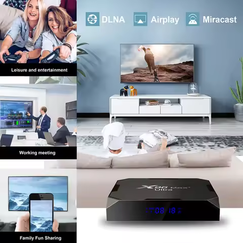 X96 Max Plus Ultra Amlogic S905X4 Android 11 TV Box AV1 8K HDR USB3.0 BT4.X Airplay DLNA Miracast Me