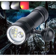 LED Diving Flashlight White Light Red Light Underwater Work Lighting Diving Auxiliary Photography Fi