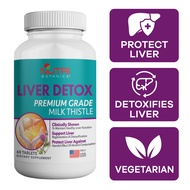 [Ship from Singapore] Nutri Botanics Liver Detox with Milk Thistle (Silymarin) - 60 Tablets - Liver Supplement to Promote Liver Health