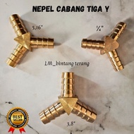 THREE BRANCH CONNECTION NEPEL (Y) | BRASS Y CONNECTION NEPEL 1/4, 5/16, 3/8