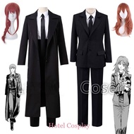 Anime Chainsaw Man Makima Angel Devil Cosplay Costume Wig Black Suit Shirt Pants Coat Uniform Girls