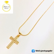 cross necklace stainless gold