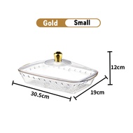 Transparent Buffet Food Tray with Cover And Handle Buffet Tray Set Dulang Hidangan dengan Penutup Fo