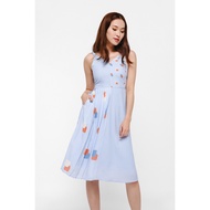 (BN) Love Bonito Cambrie Contrast Pleated Midi Dress