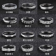 Authentic Trendy Men's Ring Single Ring Trendy Men's Ring ins Open Ring Hip-Hop Men's Ring Colorless