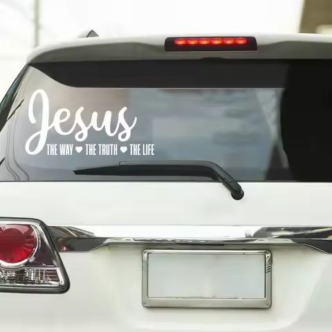 Jesus The Way Truth Life Sticker For Car Window Decor Religious Decal Christian Bible Verse Vinyl St