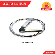 Lexus Chrome Emblem UK 15 cm & Lexus Black Chrome Steering Wheel Emblem