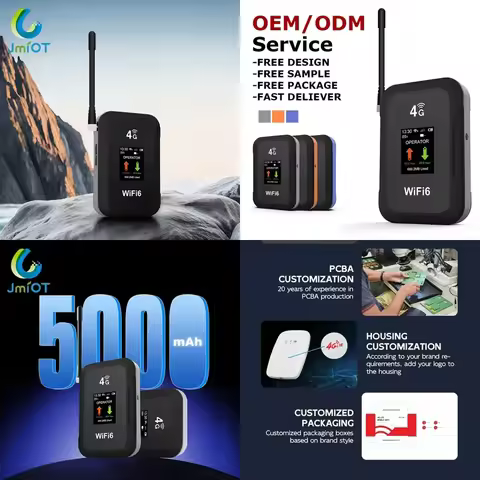 JIMI 5000mAh Battery Pocket Wifi Universel MiFis Portable 4G Card Hotspot Pocket WiFi 6 Router LTE W