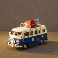 TEMU Art Bus Model With - American & European Style, Rustic Decorative Statue For Home, Living Room,