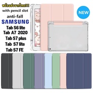 006.[พร้อมส่ง]Smart Case เคส  Samsung Tab S6 lite/Tab A7 10.4 2020/Tab S7 FE/S7plus/S7lite พร้อมช่องเสียบปากกาฝาหลัง หลังใส หลังทึบ