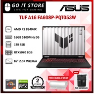 Asus TUF A16 FA608P-PQT053W 16" 2.5K 165Hz Gaming Laptop ( NVIDIA GeForce RTX 5070, Ryzen 9 8940HX, 