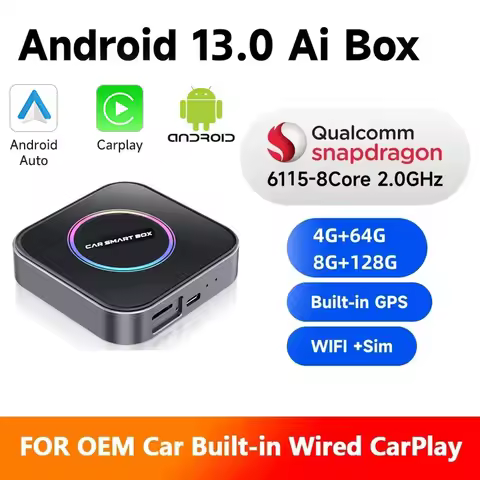 Android 13 Wireless CarPlay Ai Box QCM6115 8 Core 8G 128G Smart Box Wireless Android Auto Play Store