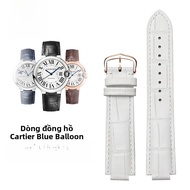 Woalmorn | Dây đeo đồng hồ da thật ban đầu cho Cartier Blue Ball dành cho nam và nữ có khóa cài Dây