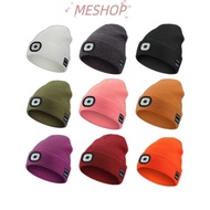 MESHOPMY Bluetooth Beanie Hat, With Light Headphones Headlamp Cap, Unique Speaker Mic Removable Rech