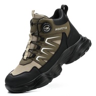 Men's safety boots with knobs, steel toe, work shoes that protect against impacts and punctures, siz