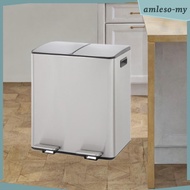 [AmlesoMY] Dual Step Trash Can 60 Liter 2x30L 37x70x46cm for Kitchen Office Garbage Bin