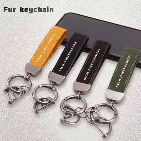 For DUCATI Multistrada 950 1100 1260 1200 S GT 1200S V4 High-Grade Leather Motorcycle Keychain Holde