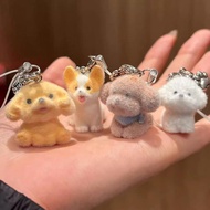 Super cute 3D resin dog keychain - mobile phone and bag accessories - meaningful handmade gifts