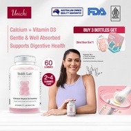 【Official】Unichi Calcium Vitamin D3 Teddi Lab Gummy (60 Gummies) Precise Calcium & D3 Supplement，Bon