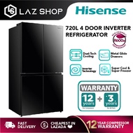 【24H Ship Out】Hisense 720L 4 Door Glass Door Inverter Refrigerator RQ768N4ABU | Fridge Peti Sejuk Peti Ais 冰箱 Hisense RQ758N4ASV Metal Door