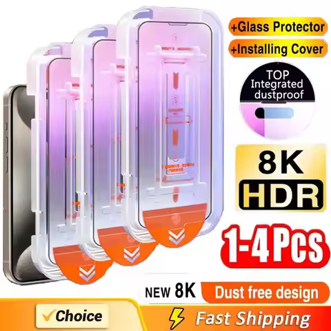 8K Dust Free Glass For Poco X6 M6 F6 X3 Pro Screen Protector for Xiaomi 13T Redmi Note 13 12 11 10 9