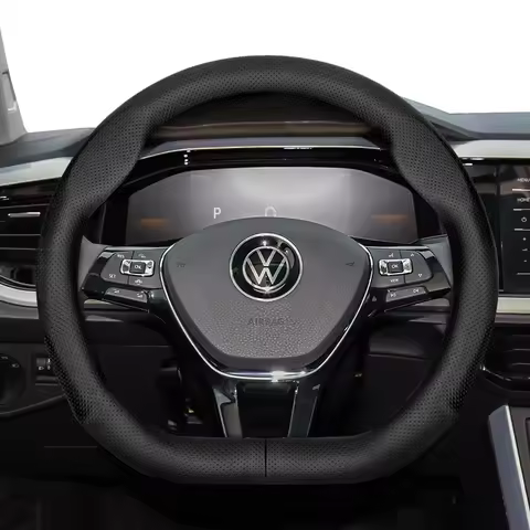 Suitable for Volkswagen Ultra-Thin Breathable Leather Steering Wheel Cover Suitable for Polo Golf 5 
